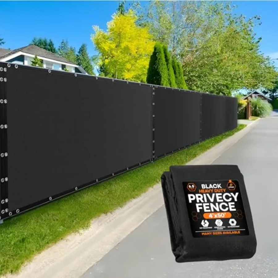 

Xpose Safety Privacy Fence Screen 4' x 50' Heavy Duty Mesh with 90% Visibility Block UV Protection Includes Cable Ties for Gard