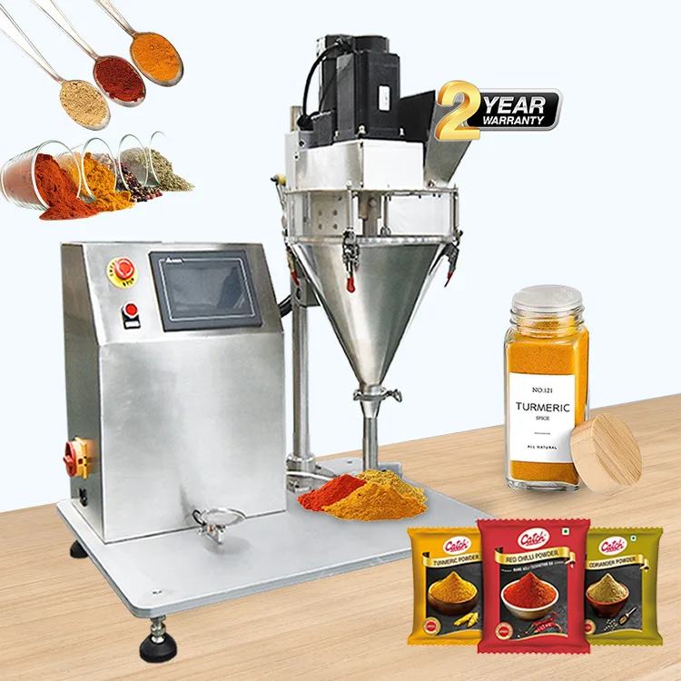 

1-100g Tabletop Seasoning Coffee Flour Chili Auger Filler Packing Vial Bottle Screw Filler Dry Powder Filling Machine