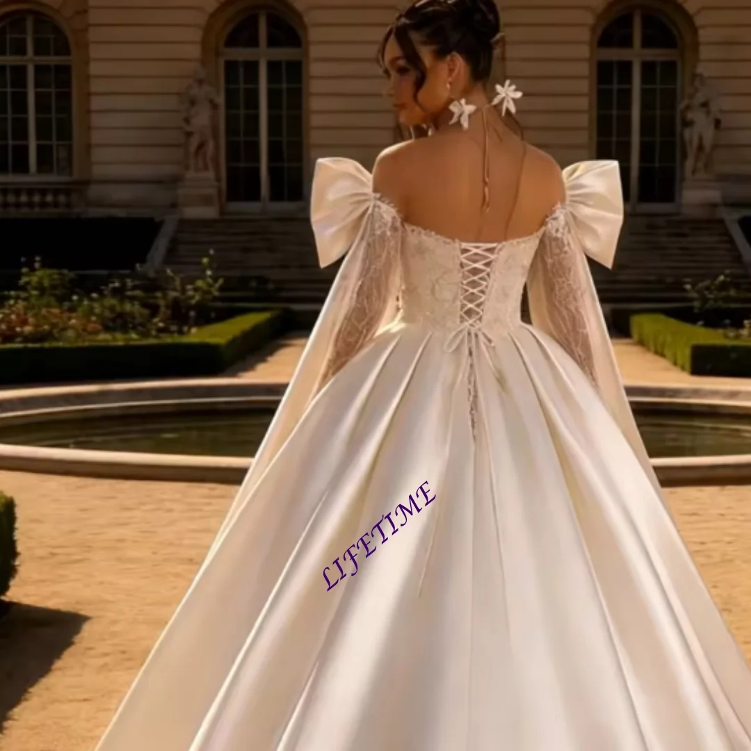 Maßgeschneidertes Prinzessinnen-Blumenmädchenkleid für die Hochzeit, Spitze und Satin, bodenlang, für Kindergeburtstag, Erstkommunion, maßgeschneidert