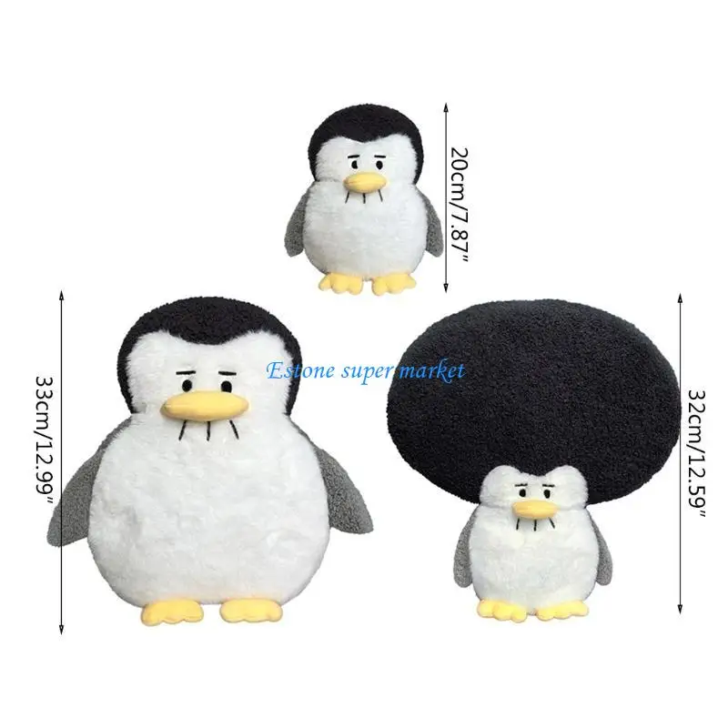 090B Toy Figure for Doll Penguin Back Cushion Bouquet Collectable Sleeping Dol