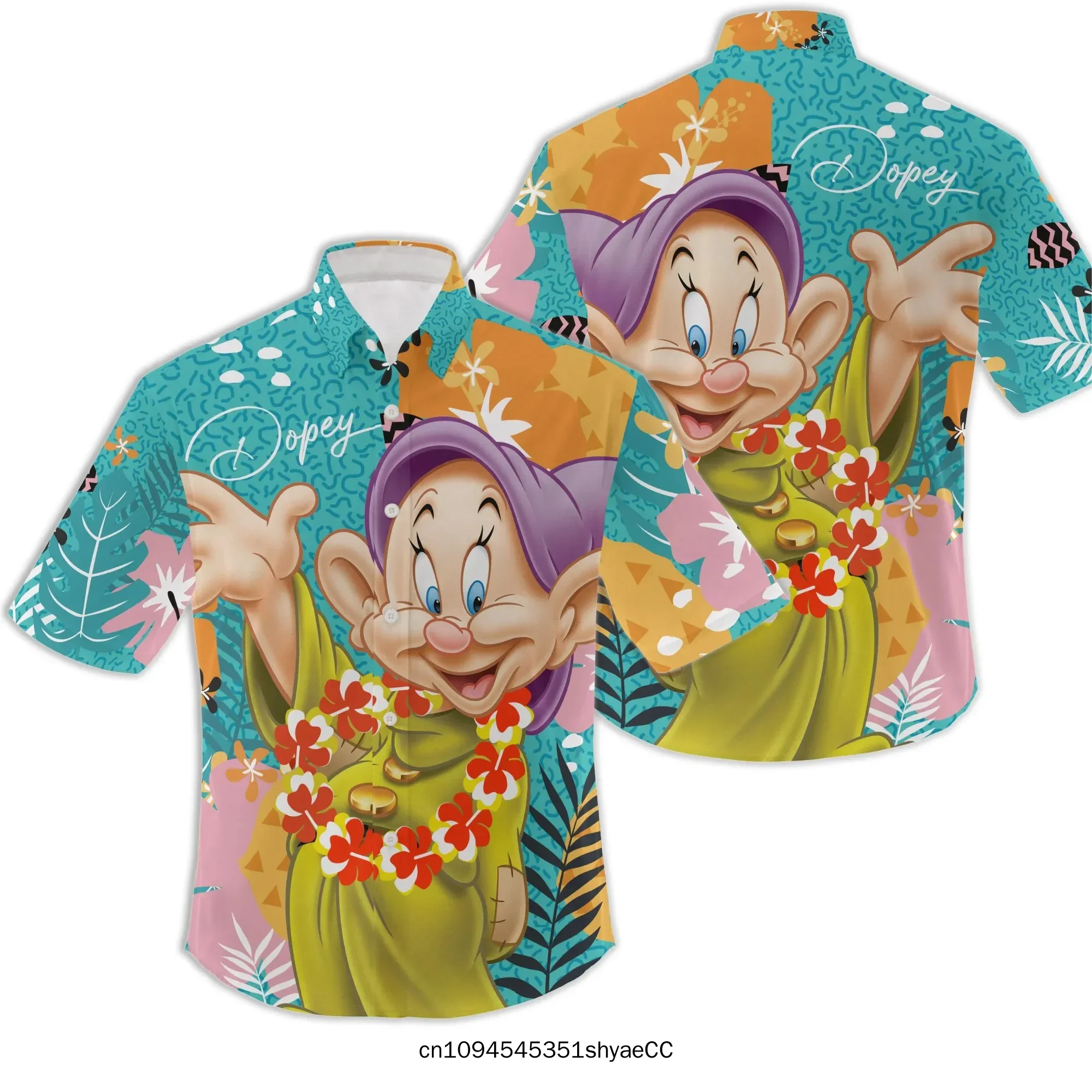 Disney Dopey Dwarf Hawaiian Shirt Men Women Short Sleeve Beach Shirt Disney Hawaiian Shirt Fashion Casual Shirt Top
