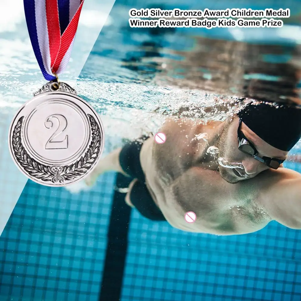 

Children Award Medal Winner Reward Badge Kids Outdoor Game Prize (Silver 2)