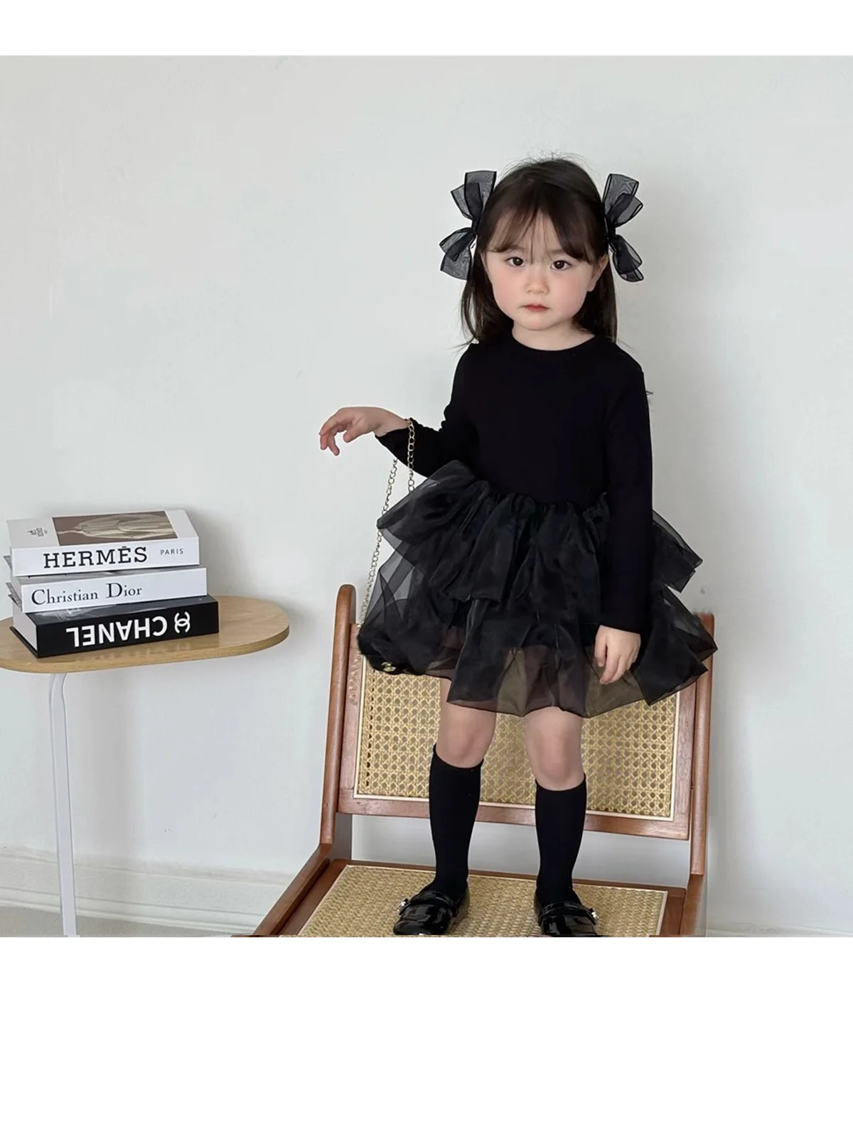 Frühling Herbst Langarm Prinzessinnenkleid für Mädchen, Schülerinnen-Tüllkleid, Leichtes, Bequemes Kinder-Freizeitkleid – Detail 18