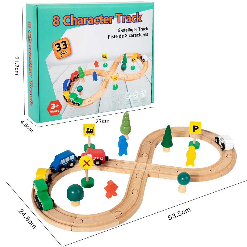 قطار المسار الخشبي للأطفال، مكعبات بناء تعليمية، ألعاب معرفية للأطفال، ألعاب الطاولة