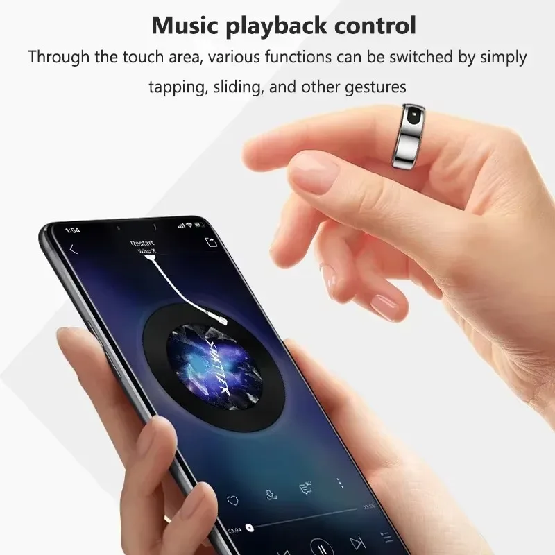 R08 Smart Ring Women's Men Remote Control Electronic Swimming Blood Pressure Monitor Temperature Sleep Tracker for IOS Android