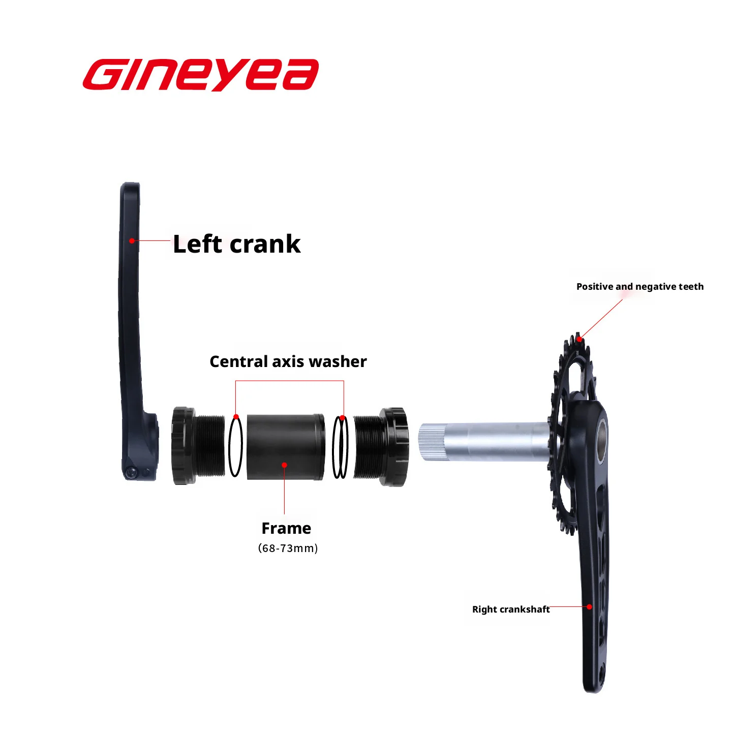 Aluminum Alloy MTB Crankset Square Hole 170mm Length Narrow Wide Teeth 104 BCD Chainring 28