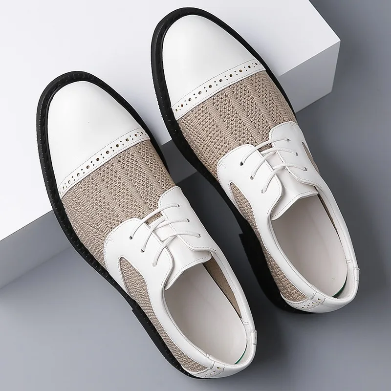 knit breathable formal shoes man wedding dress designer shoes men Coiffeur office shoes for man black white