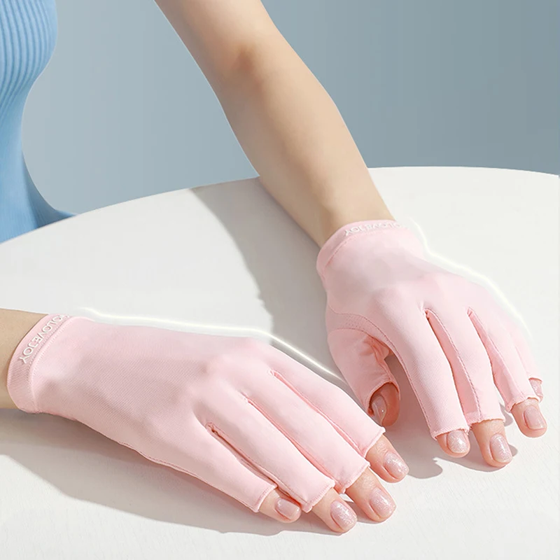 

Женские УФ-перчатки для гелевого маникюра, противоскользящие солнцезащитные перчатки без пальцев, летние перчатки для вождения с защитой от ультрафиолета