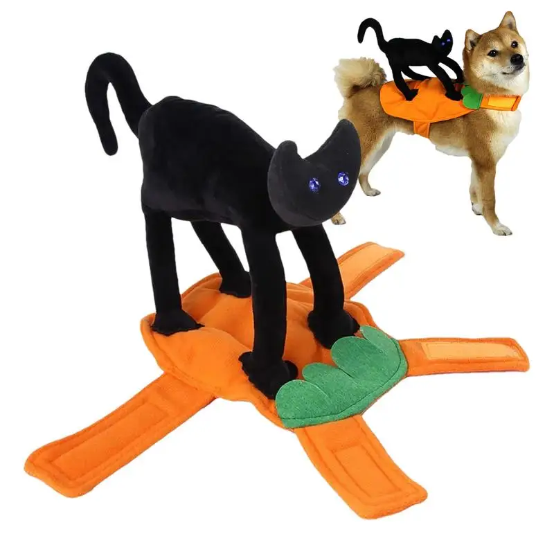 Funny Cat Rider Dog Costume for Small Large Dogs Clothes Party Halloween Pet Costume Novelty Christmas Outfit Pet Cat Clothes