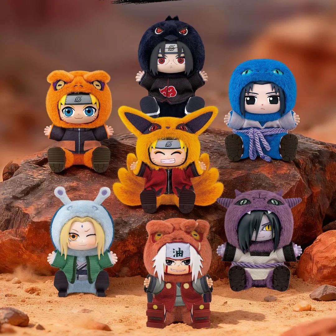 Authentique EAKI Nouveau Produit Naruto Cute Beast Party 2 Sasuke Assis Série de Boîtes Mystères en Vinyle Pendentif Cadeau
