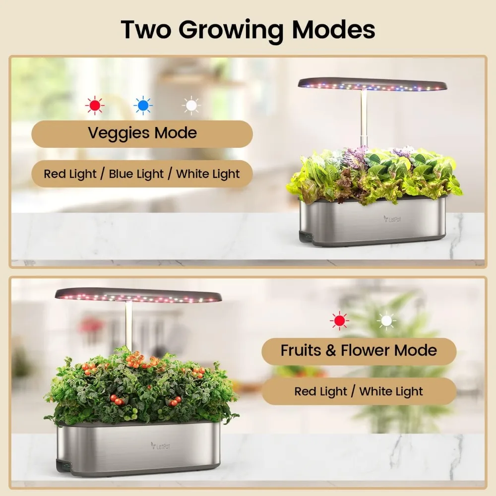 12 капсул Smart Herb Garden Kit Indoor, Indoor Garden, APP & WiFi, с управлением, мощность 24 Вт, емкость для воды л, система насосов