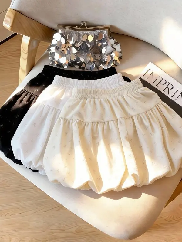 

Корейская летняя короткая юбка с цветочным узором и эффектом многослойности, женская модная юбка для повседневной носки, из хлопка, с защитой от статического электричества