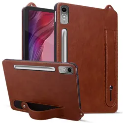 Solid color Crazy Horse pattern wristband holder anti drop case For Samsung Tab S10 S9 S8 plus S10 S9 Ultra Tab A9 +leather case