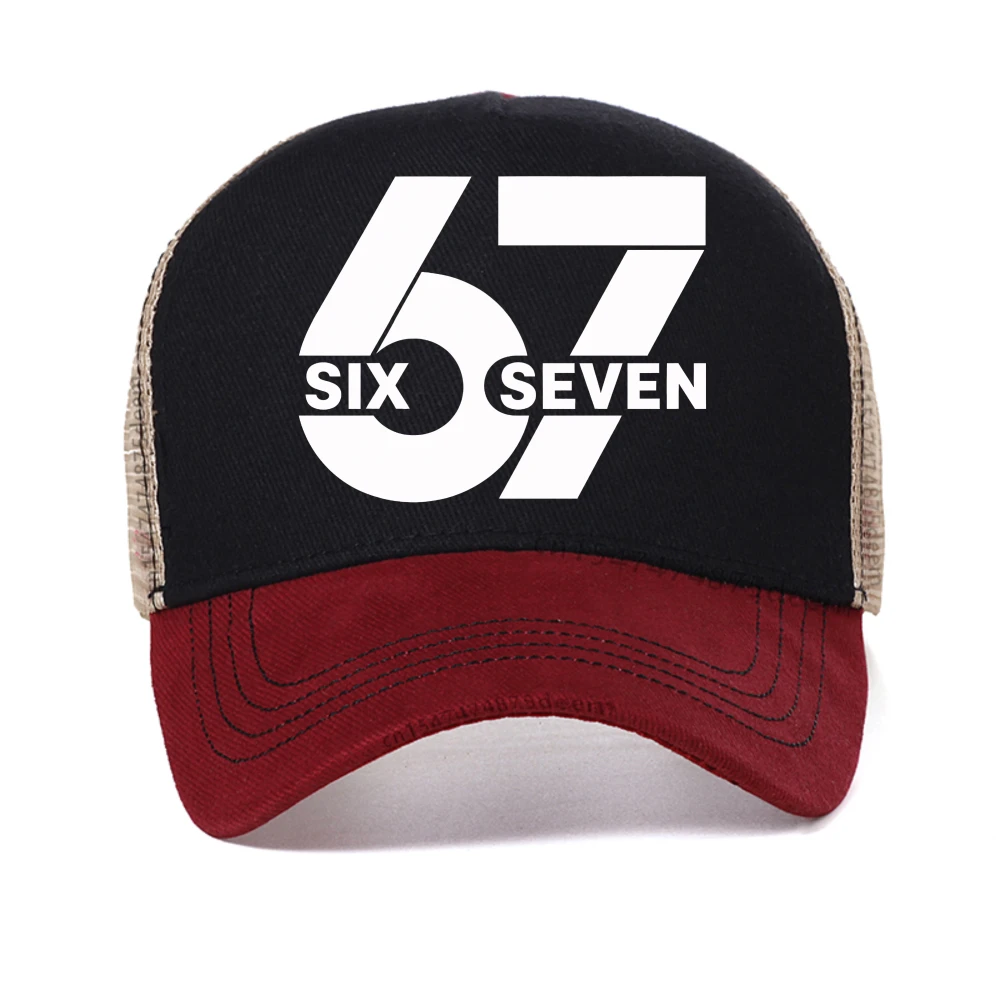 

Six Seven 6 7 Meme Unisex Baseball Caps Vintage Outdoor Summer Adjustable Fit Snapback hat casual Breathable mesh trucker hats
