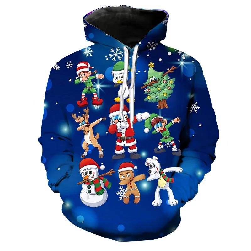 Christmas Men Hoodie Ugly New Year 3D Print Sweater Xmas Pullover Unisex Y2k Harajuku Funny Autumn Winter Plus Size Sweatshirts
