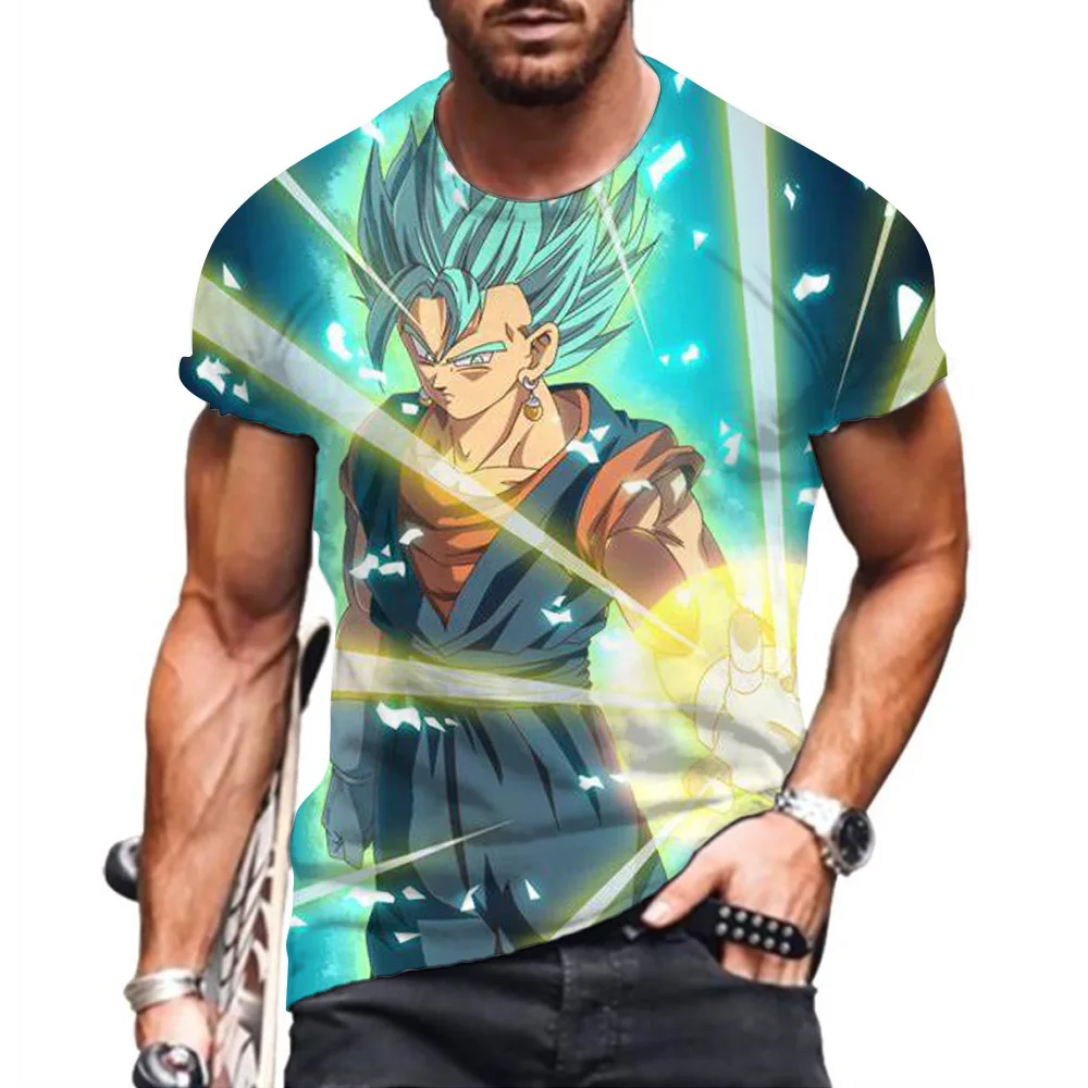

Men T-shirt 2025 Dragon Ball Z Tops T-shirts Anime Y2k Goku Hip Hop 110-6XL Clothing Super Saiya Children High Quality New Tees