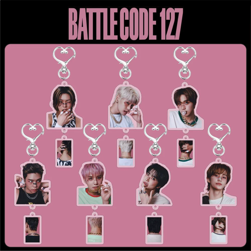 Kpop Haechan YUTA Jaehyun BATTLE CODE 127, акриловые брелки Jungwoo Doyoung Johnny, модный брелок для ключей, сумка, подвеска для ключей, подарки для фанатов