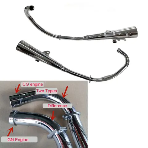 Motorcycle Exhaust Pipe for Suzuki Haojue Qingqi Lifan Skygo Dayang Sanlg GN125-H/F HJ125-8 LF125 CG/GN Engine Type Muffler