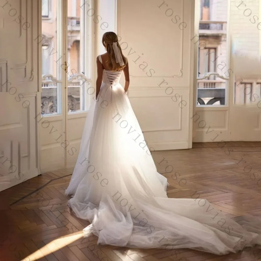 Customized 2026 Satin Corset Tulle A Line Wedding Dress Sweetheart Neckline Lace Up Bridal Gown Vestido De Noiva Princess Style