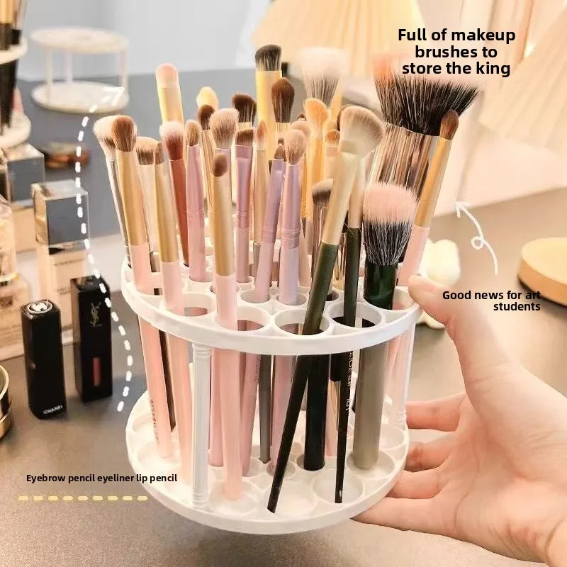 Damaly, High-value Makeup Brush Storage Box,Pen Holder,Desktop Cosmetics Shelf,Dormitory Goods,Lipstick Brush Storage Container.