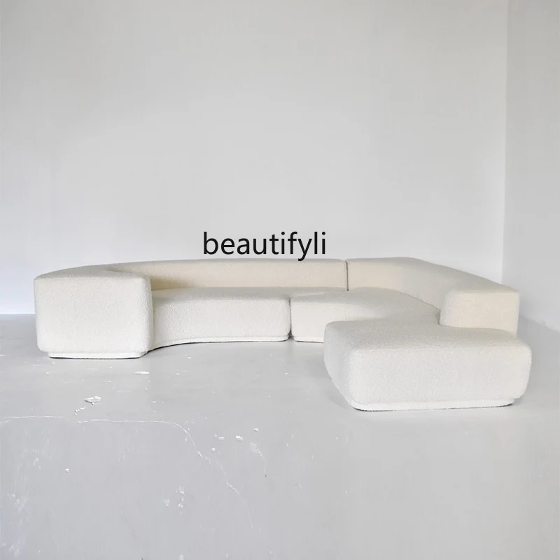 Cream Style Combination Fabric Sofa Designer Creative Nordic Simple Corner Module