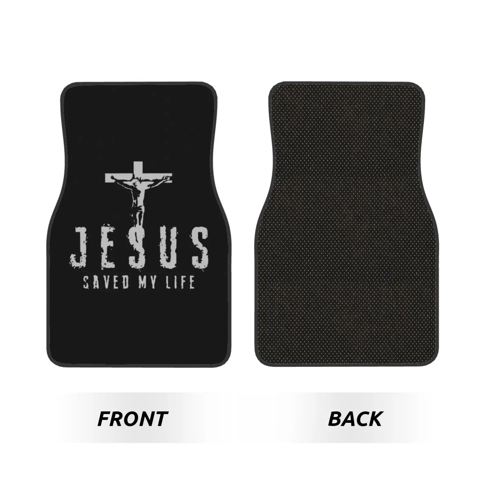 The 4piece Set of Jesus Themed and Cross Printed Car Floor Mats Is Suitable for All Car Floor Mats and Crystal Velvet Floor Mats
