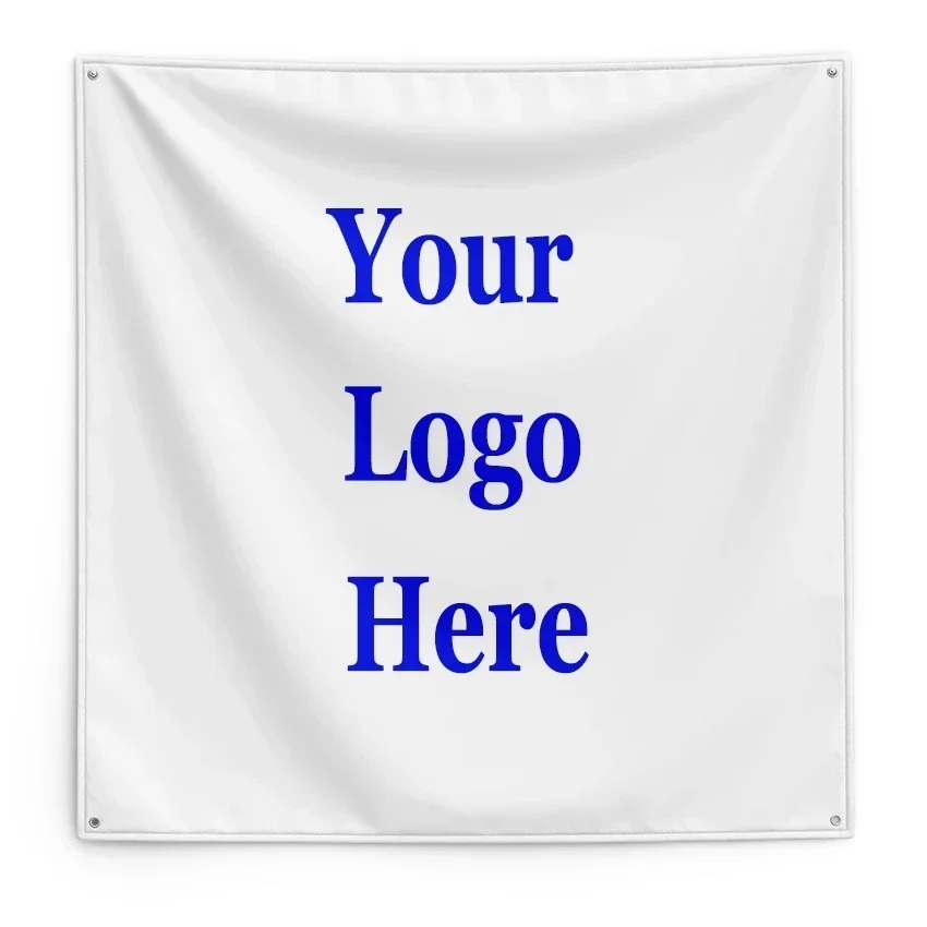 Custom Square Flag Printed 150D Polyester Indoor/Outdoor Vibrant Colors Brass Grommets Thicker And More Durable Than 100D