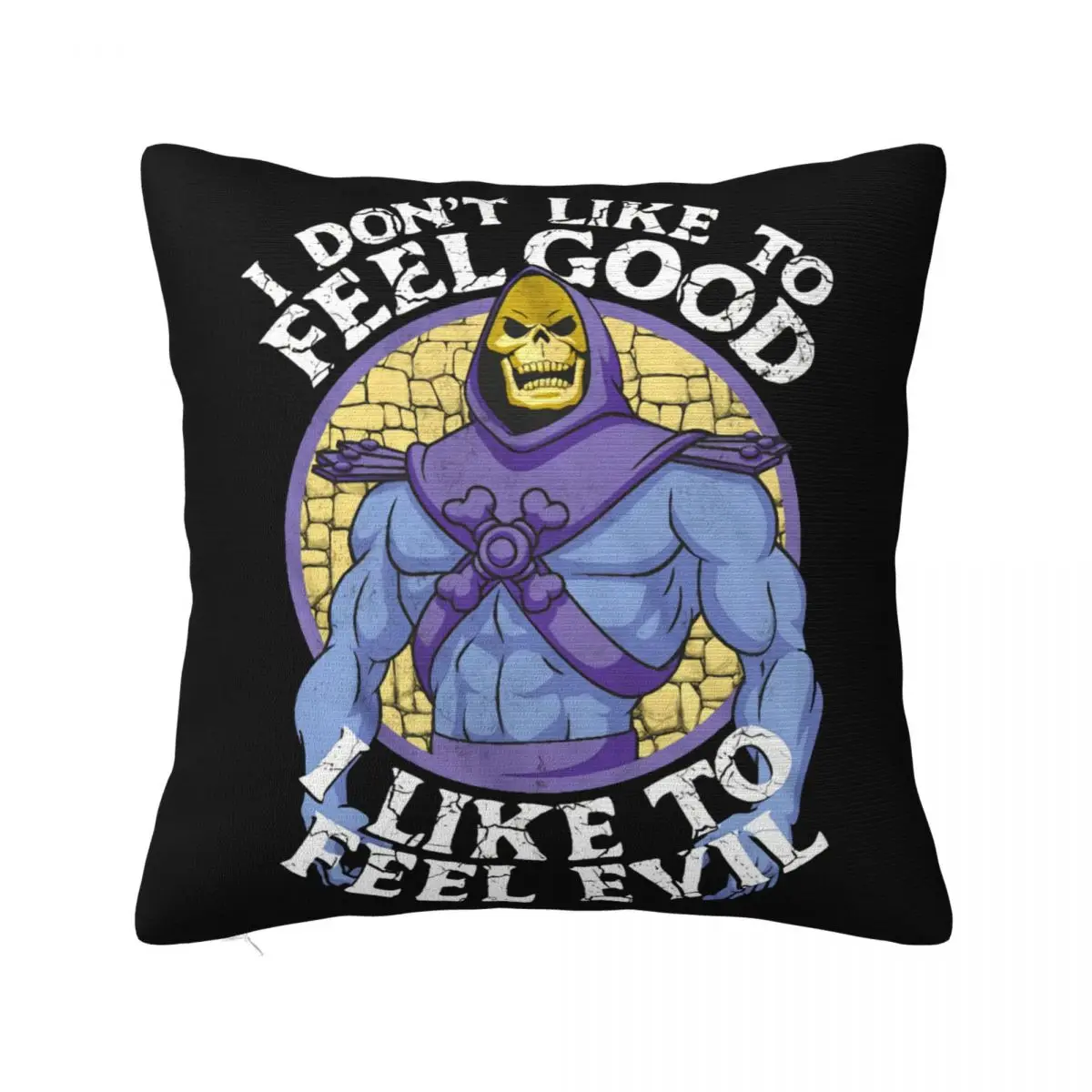 Masters Of The Universe Skeletor Like To Feel Evil Mens He Man Eternia Music Slogan Creative Design Pillow Case