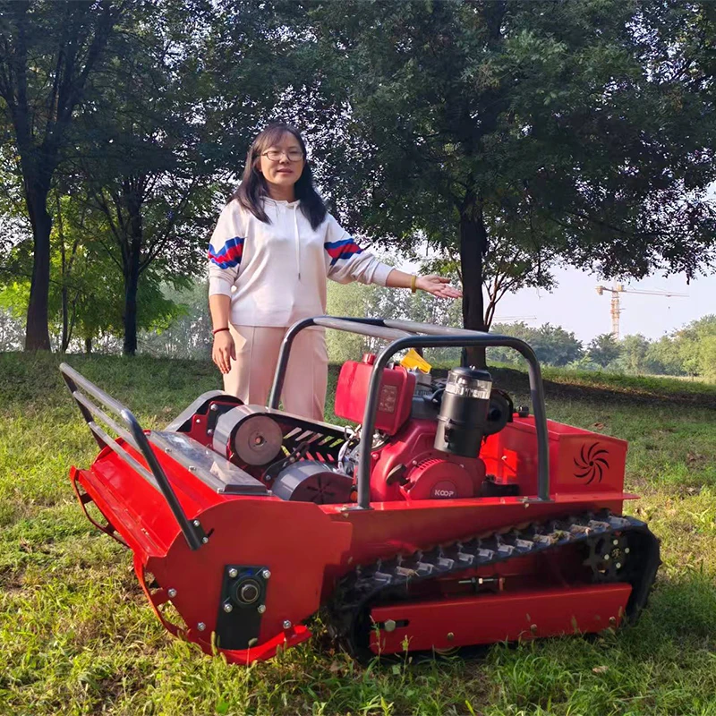 Engine Small Robot Grass Cutter Cutting Width 800mm 1000mm 1200mm Remote Control Crawler Lawn Mower