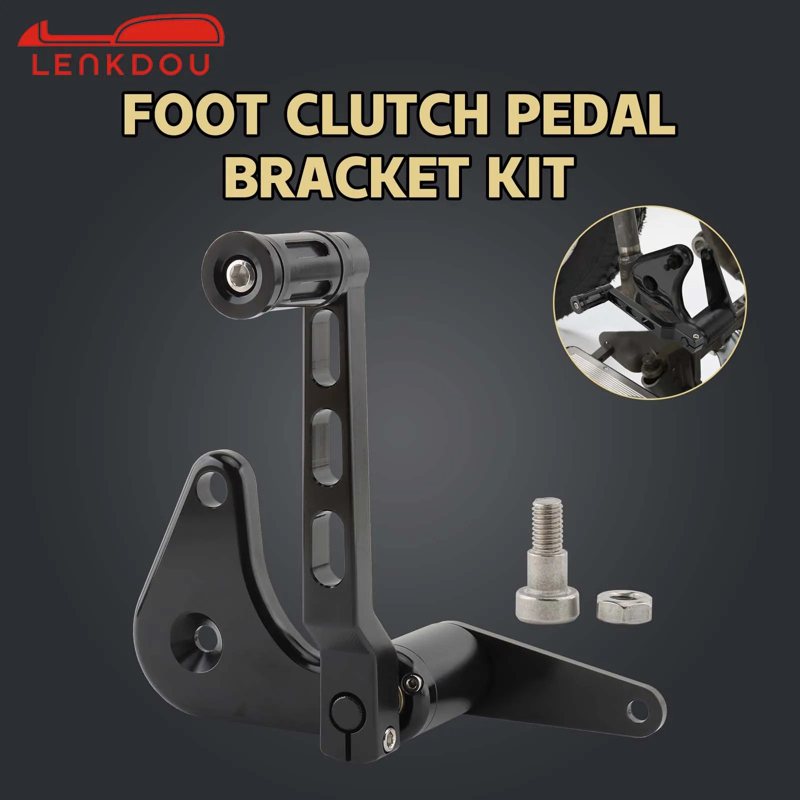 Motorcycle Aluminum Footrests Knucklehead Panhead Shovelehead Foot Clutch Pedal Bracket Kit For Harley U EL FL FX 1936-1984