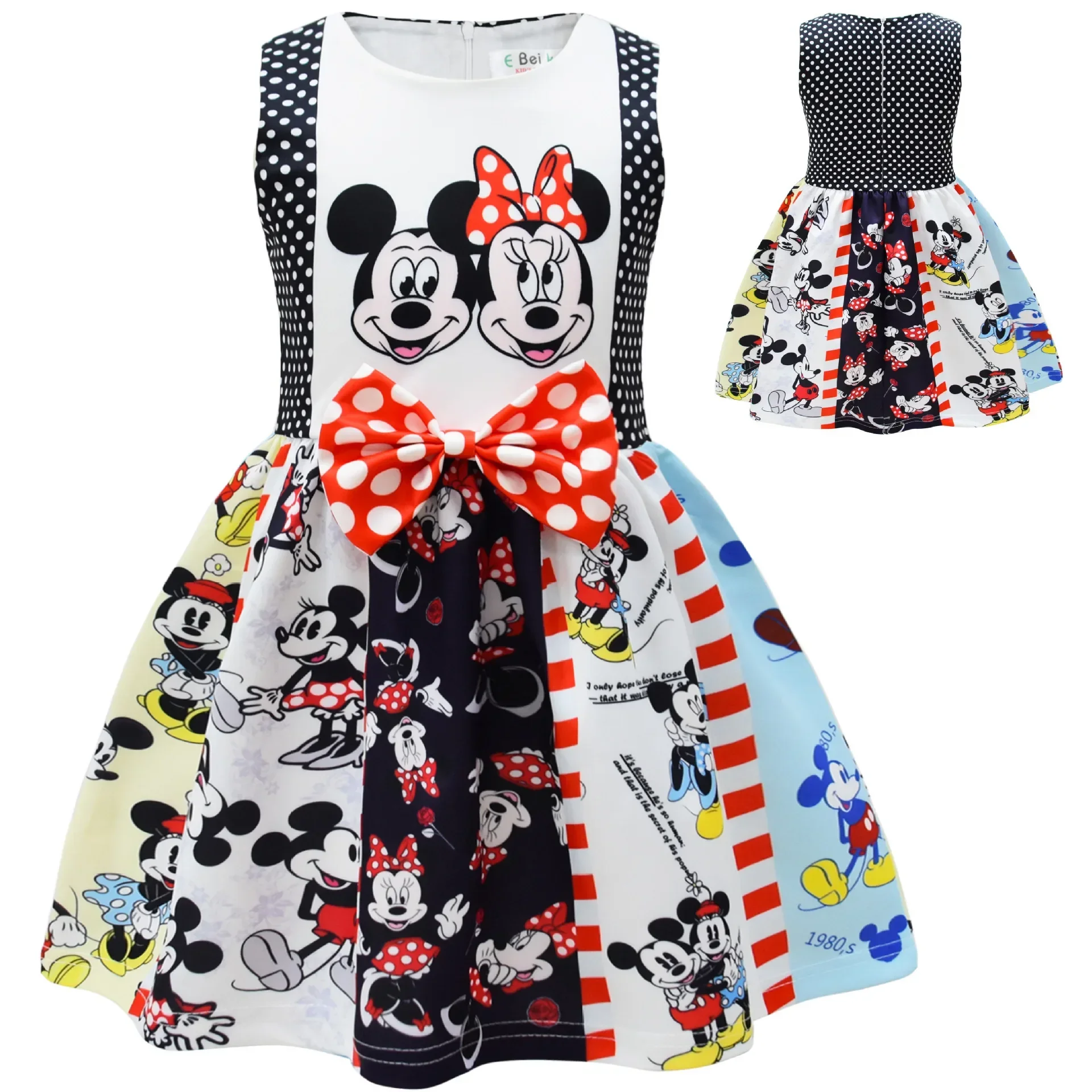 Disney Mickey mouse Girl Dress Cute Cartoon Minnie Summer children Tank Dress Sleeveless T-Shirt