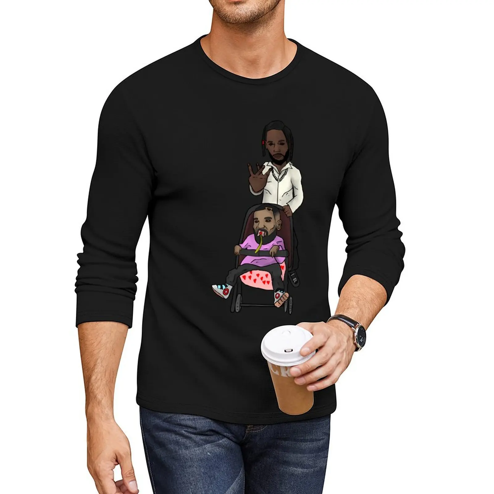 Kendrick and Drake babysitter Long T-Shirt vintage t shirt mens graphic t-shirts funny