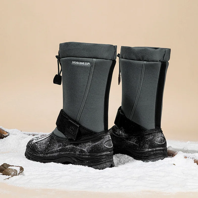 Bottes de neige imperméables coordonnantes pour hommes, doublure en peluche, bottes de rinçage de ski en plein air, confortables, chaudes, hiver