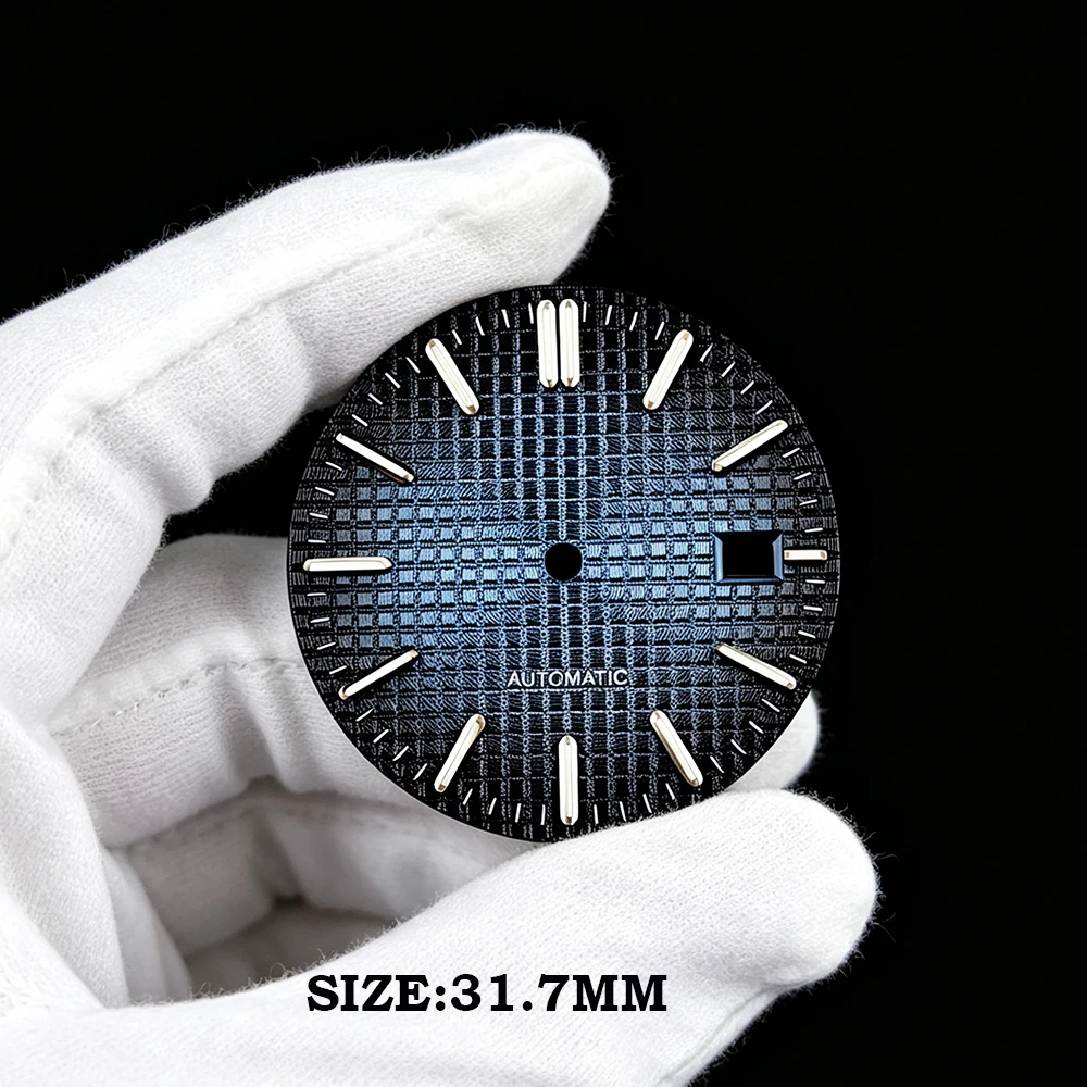 31.7mm NH35 watch dial men's watch custom logo watch dial green illuminated dial suitable for NH35 movement watch accessories