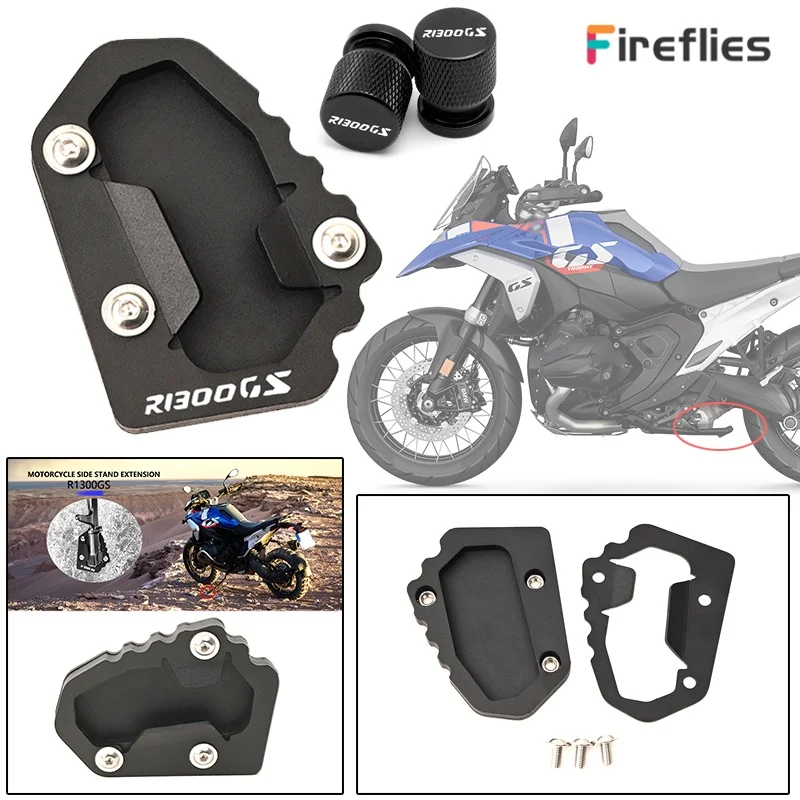 

Подходит для BMW R1300GS, подставка для ног мотоцикла R 1300 GS ADV Adventure GS1300 2023 2024, удлинитель боковой подставки, опорная пластина