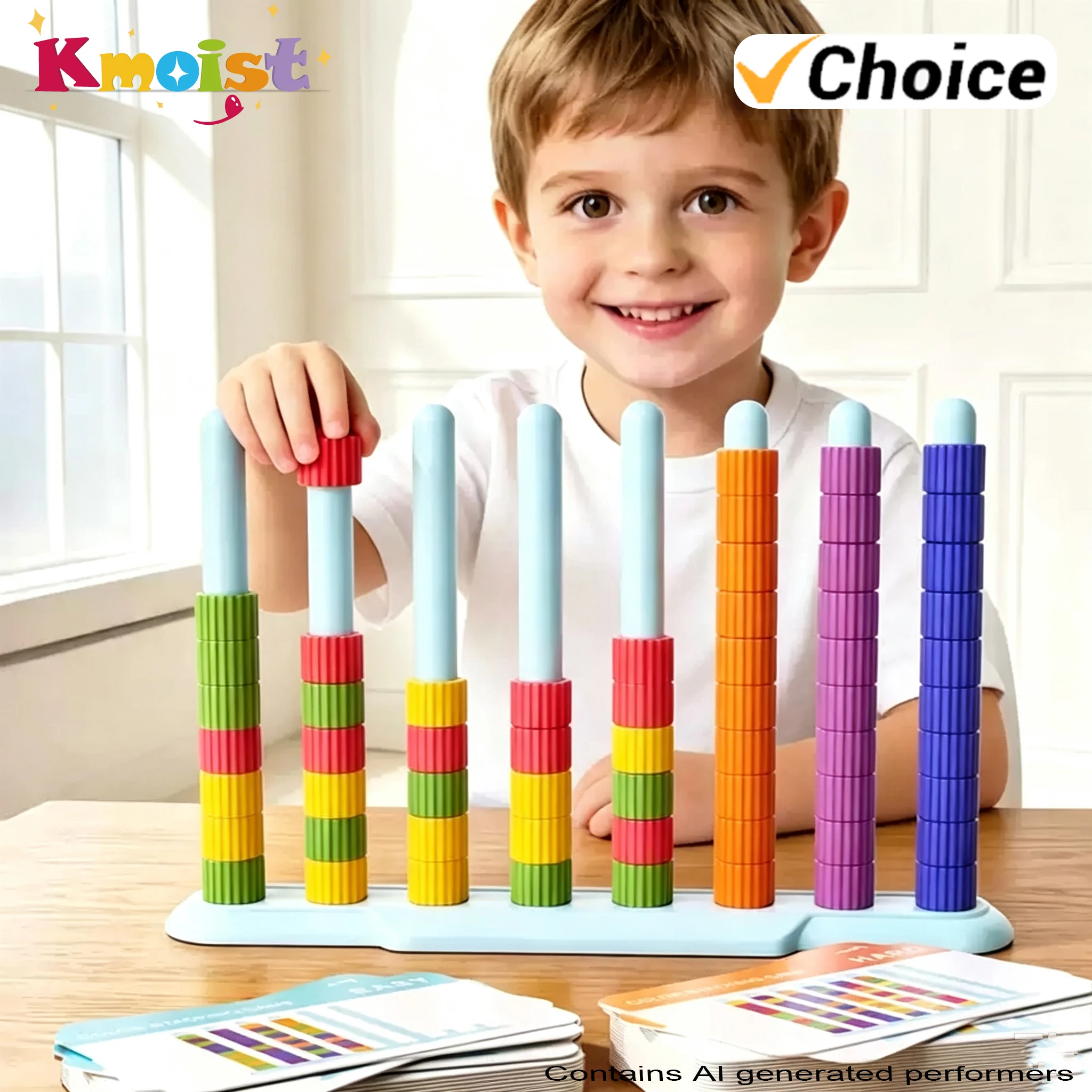 Fun Challenge Game Color-Matching Stacking Music Kids Intelligence Toys for Parent-child Props Children Ring Column Toy Gifts