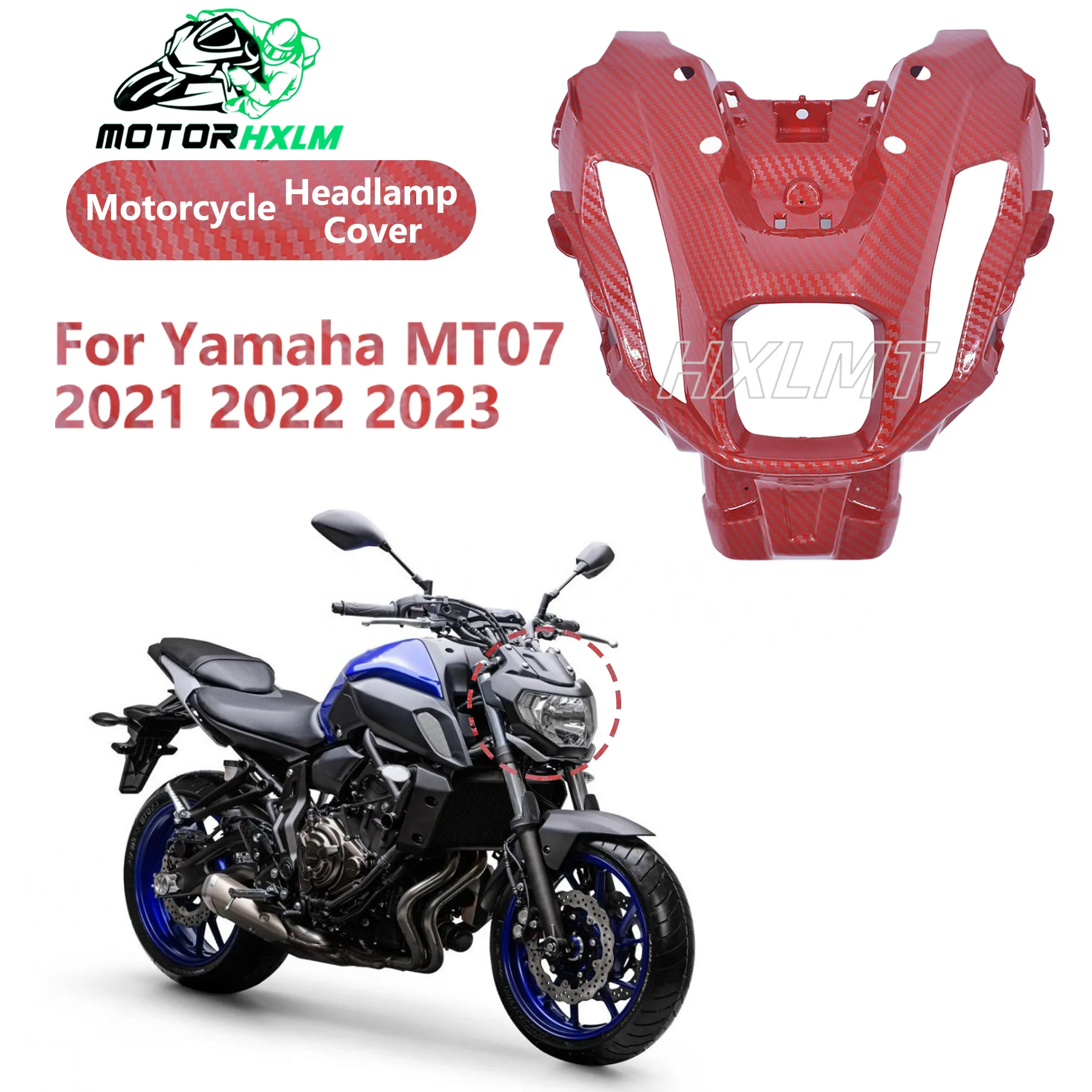 

Motorcycle Front Headlight Hood Fairing Panel Cover Nose Head Cowl Fit for Yamaha MT-07 FZ-07 MT07 MT 07 FZ07 2021 2022 2023