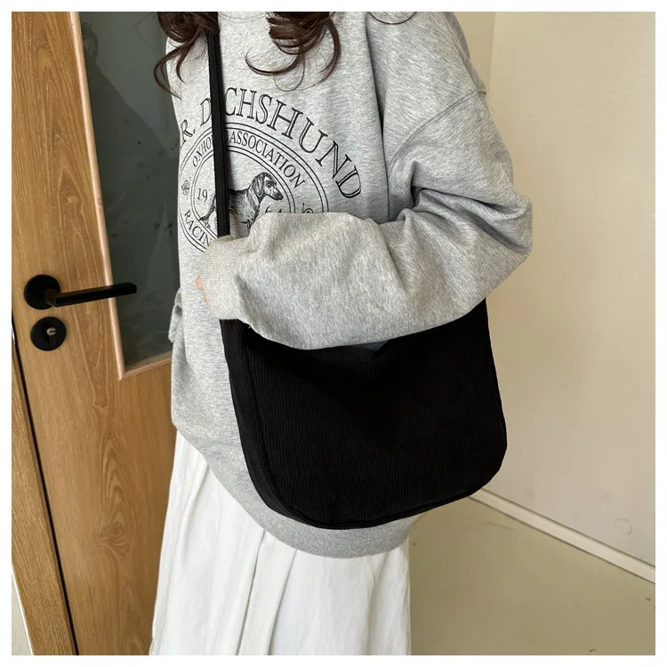 2026 Neue Schultertasche für Damen, Ins-Stil, Japanischer Cord, für Studenten und Pendler, Vielseitige Große Umhängetasche – Detail 9