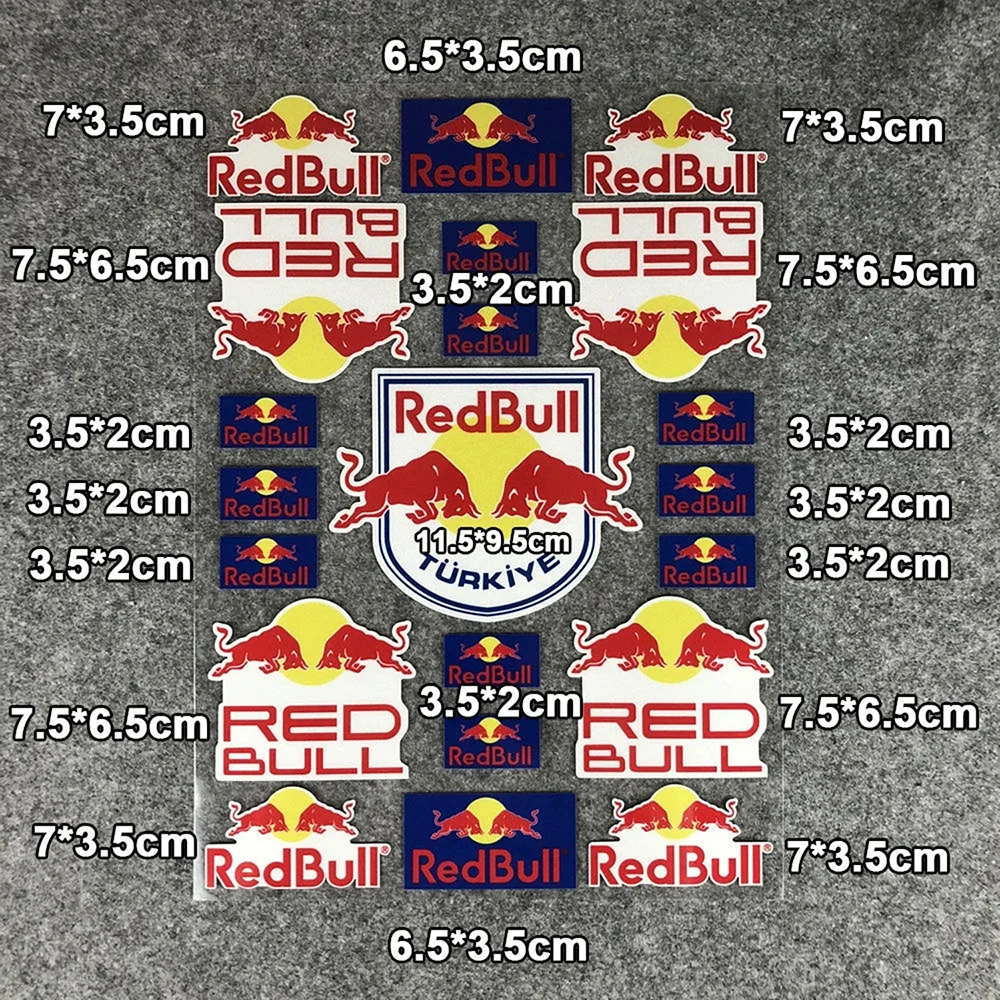 Motorcycle Red Bull Sticker Logo Car Motorcycle Body Fuel Tank Helmet Decal Reflective Waterproof Decoration