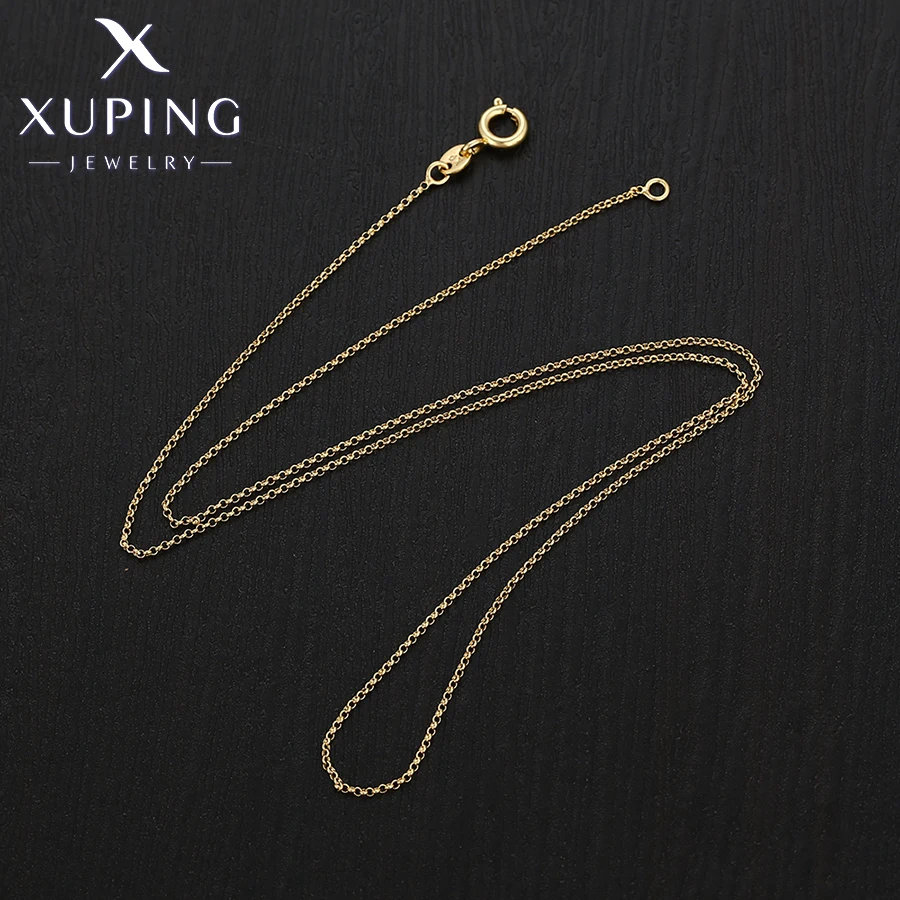 Xuping Jewelry New Arrival Promotion 44cm Trendy Simple Light Gold Color Chain for Pendant Necklace for Women Gift X000716213