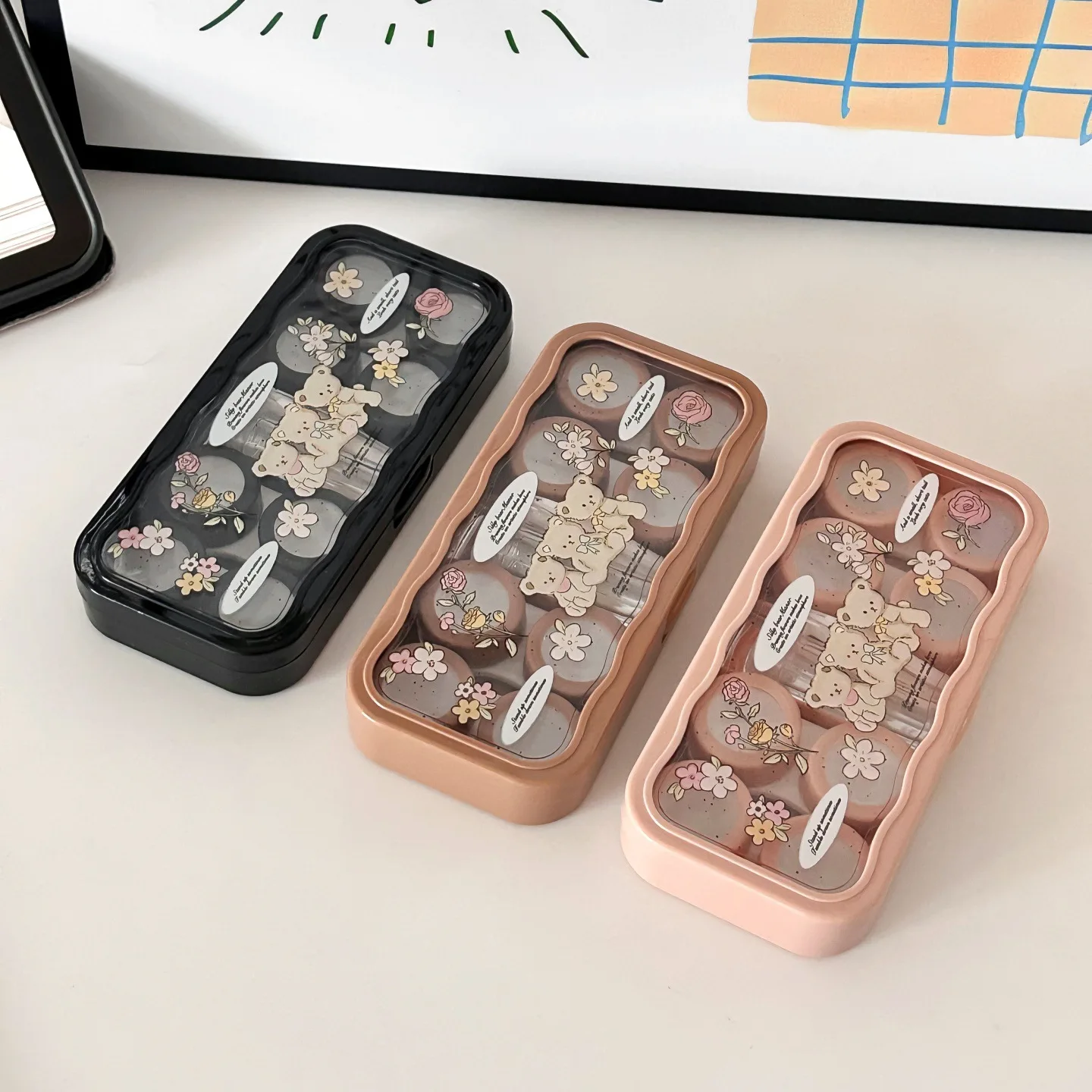 Invisible Lens Box Simple Contact Lens Case Contact Lens Box Cute For Office Daily Use Travel