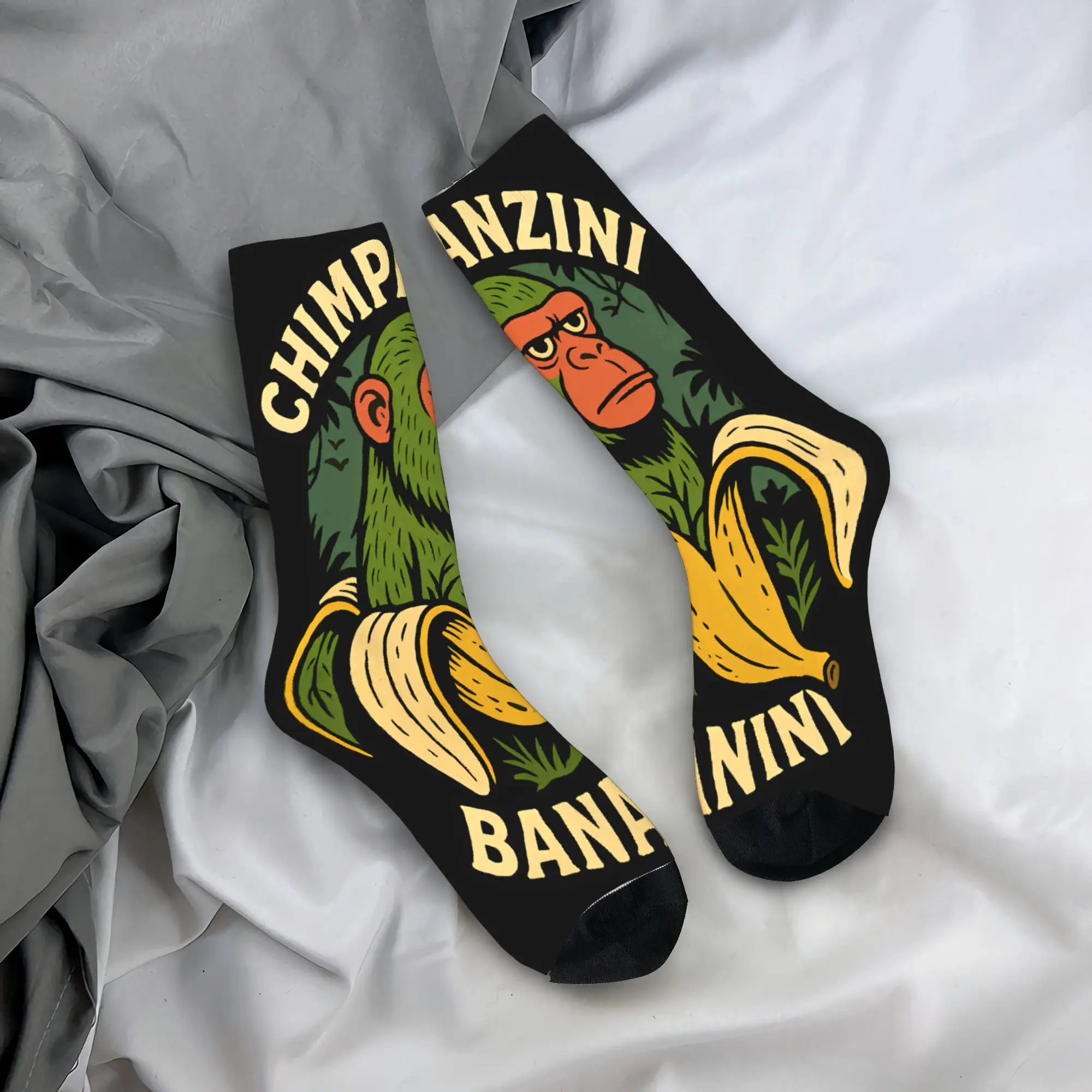 

Мужские носки унисекс, чулки с бананом шимпанзе, осенние качественные носки в стиле ретро, нескользящие носки для скейтборда на заказ