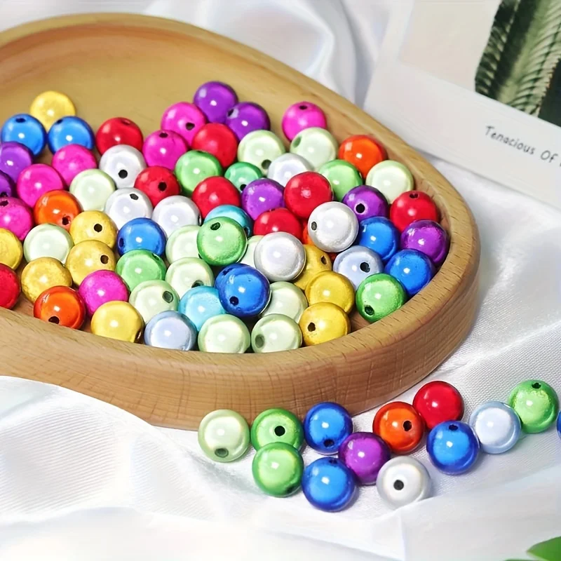 110pcs/35pcs 10mm/6mm Colorful Dreamy Acrylic Round Beads - Perfect for Jewelry Making, DIY Fashion, Bracelets, Earrings, Neckla