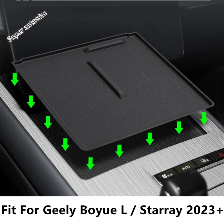 

For Geely Boyue L / Starray 2023 2024 Car Central Control Wireless Charging Silica Gel Pad Storage Dustproof Mat Acccessories