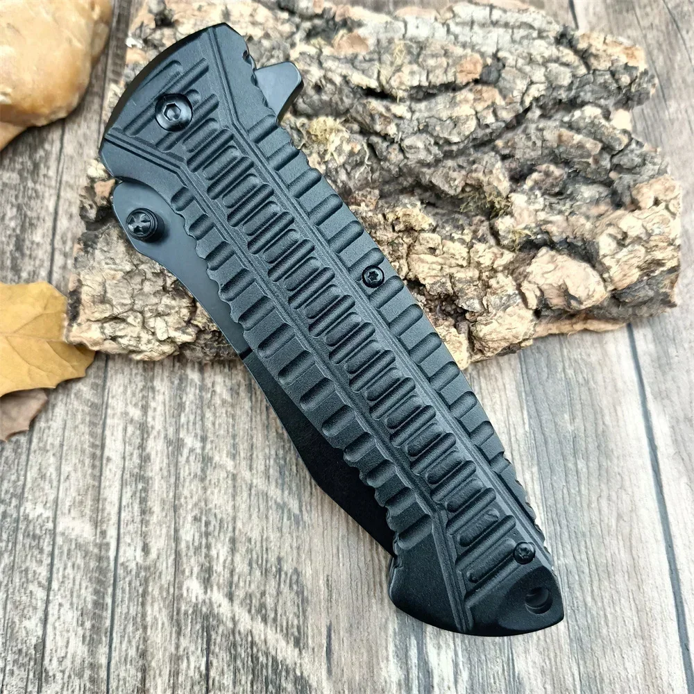 Tactical Black Pocket Folding Knife 5Cr13Mov Blade Aluminum Alloy Handle Outdoor Hunting Camping Knives Jungle Survival EDC Tool