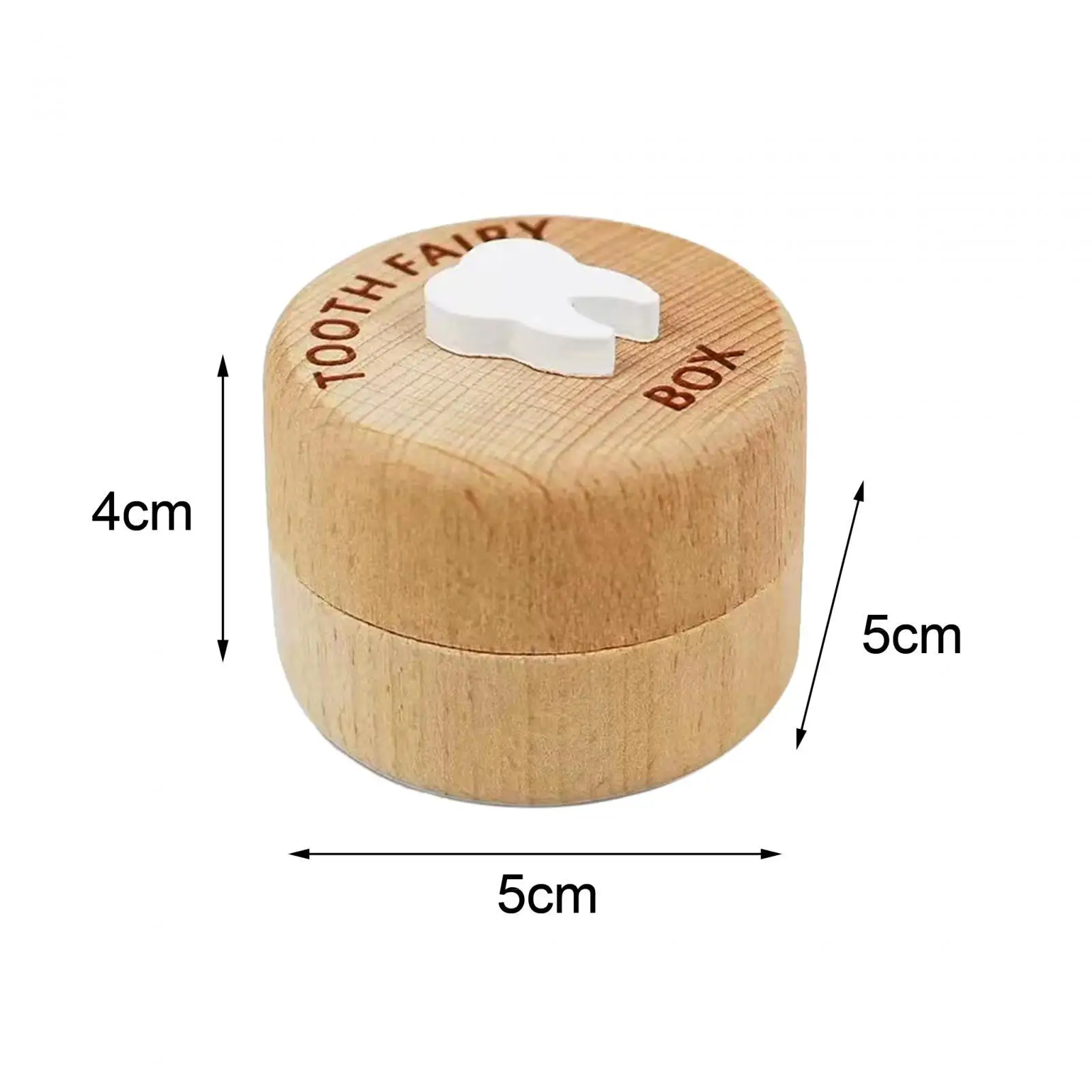 Organizzatore di stoccaggio per ricordi di denti da latte, scatola di memoria in legno per regalo di fata dei denti dei capelli fetali per bambini
