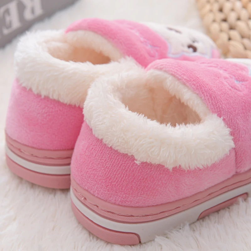 Fashion Toddler Girl Slippers Winter Warm Shoes Casual Home Gear Baby Anti-slip Sole Loafers Cartoon Squirrel Child Kid Footwear