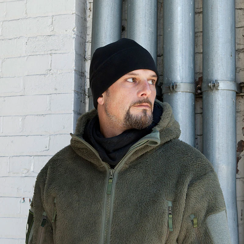 Männer Beanie Marines Radfahren Kappe Wandern Winter Einfarbig Weiche Warme Mütze Polar Fleece Verdickt Militär Armee Winddicht Outdoor – Detail 3