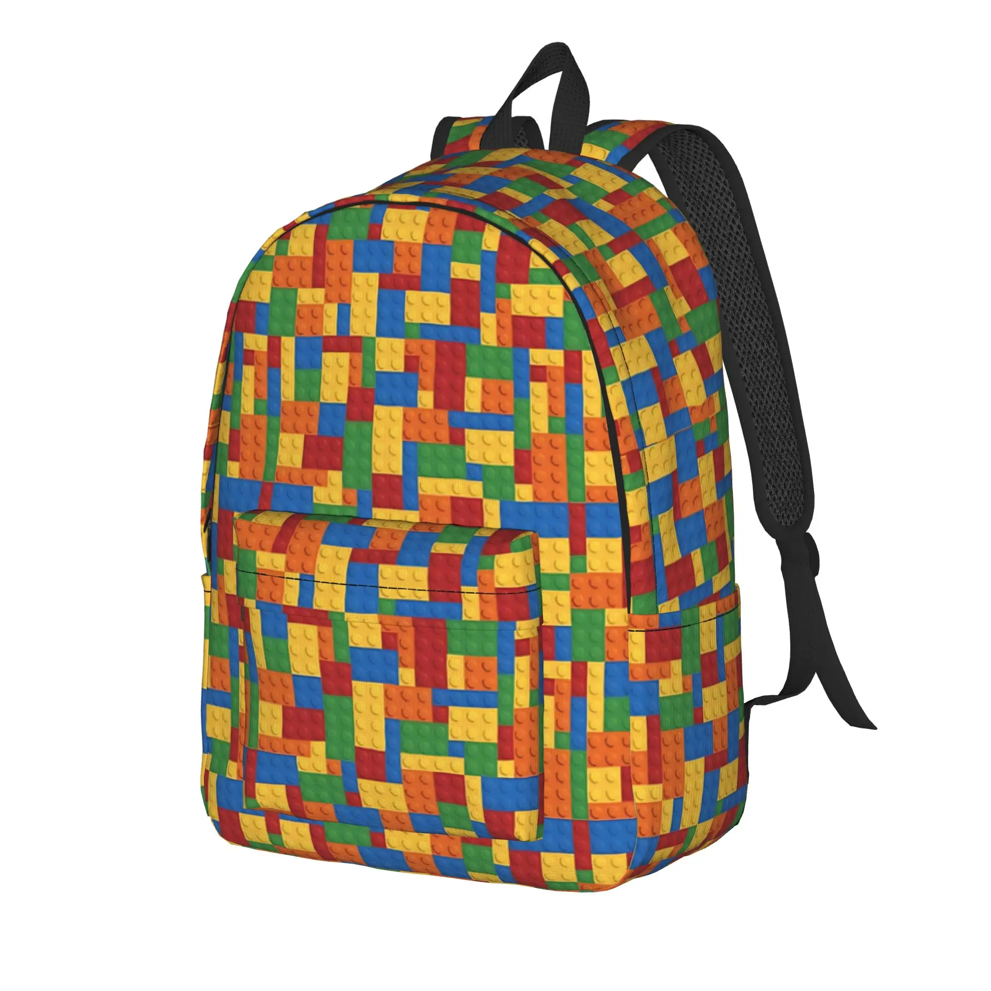 Building Blocks Pattern Backpack for Men Women Cool High School Hiking Travel Daypack  Laptop Shoulder Bag Gift