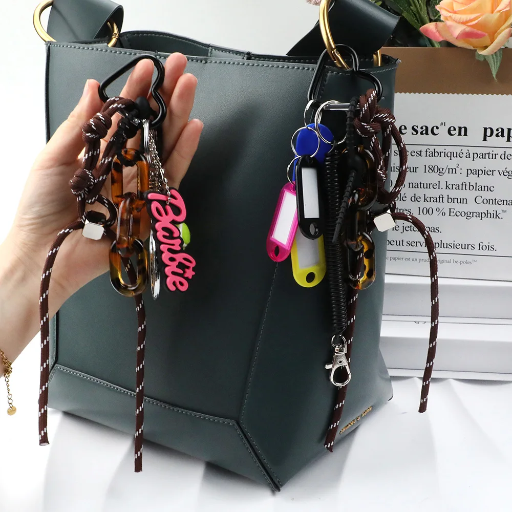 Vintage Multi-purpose Rope Bracelet Colorful Nylon Key Chain Baseball Pendant Handmade Rope Bag Hanging Accessories Couple Style